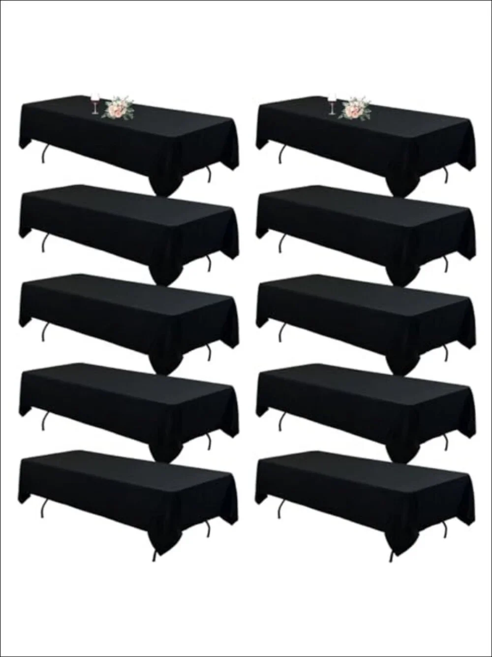 10 Pack Polyester Tablecloths for 8 Ft Rectangle Tables 60 x 126 Inch